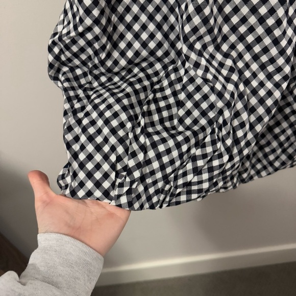 NWT J. Crew Bubble A Line Dress Black White Gingham Sleeveless Bow Cotton - Picture 4 of 16